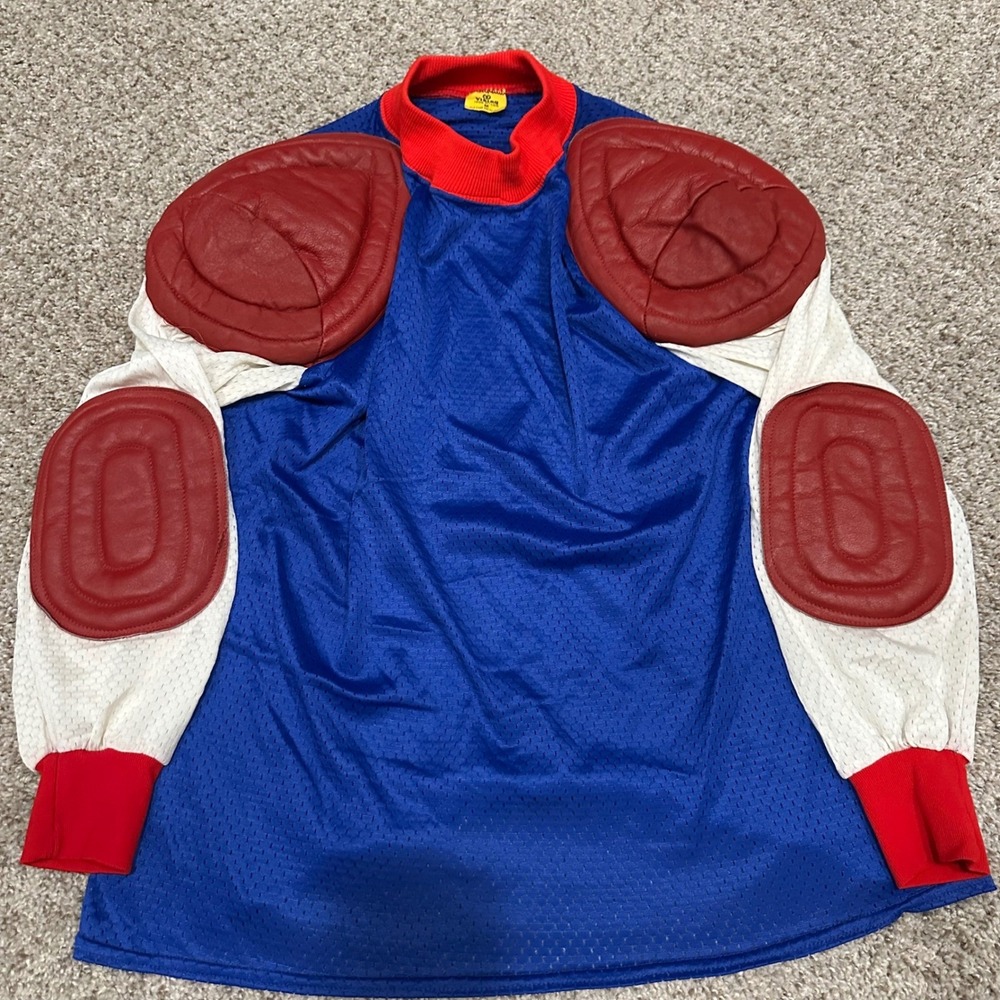 Vintage 70S Viking Mens Shooting Jersey Medium Blue Preowned Padded Mesh Shirt